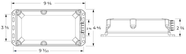 Emergency LED Driver | Wet Location Rated Micro Inverter 120VAC Output | 10 Watt Dimensions