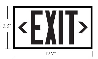 Photoluminescent Exit Sign | 50' View | Red 8