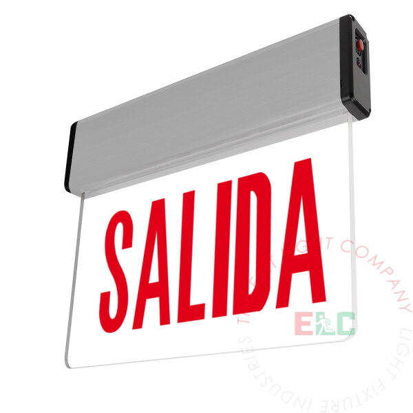 SALIDA Aluminum Edge Lit Red LED Exit Sign | Surface Mount