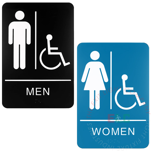 ADA Braille Sign | Rigid Plastic | Black or Blue | Restroom Accessibility