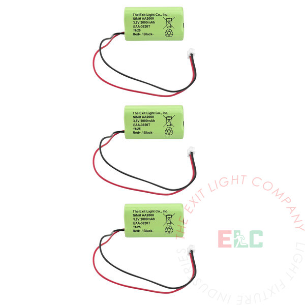 NiMH Battery | AA  3.6V, 2000mAh - 1x2 Triangle | 3 Pack