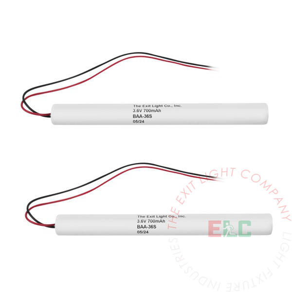 Battery AA NiCad 3.6V 700mAh - 1x3 Inline (2 Per Pack)