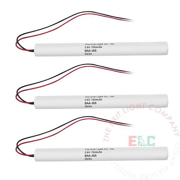 NiCad Battery | AA 3.6V 700mAh - 1x3 Inline | 3 Pack