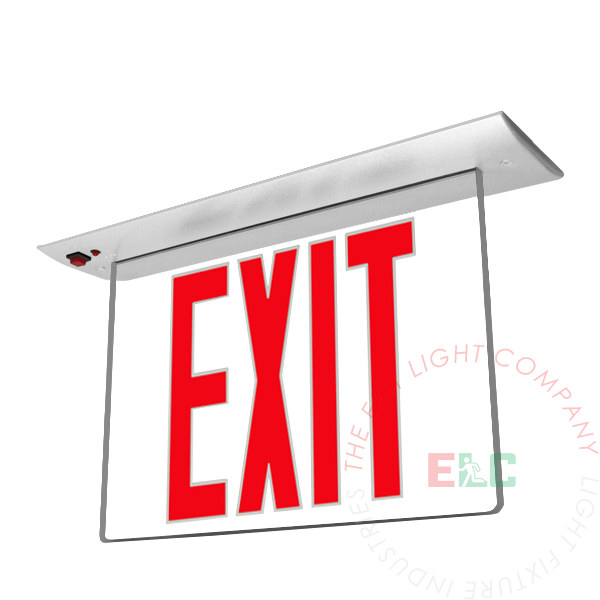 Edge Lit Red LED Exit Sign | Recessed Ceiling | Special Operation Types