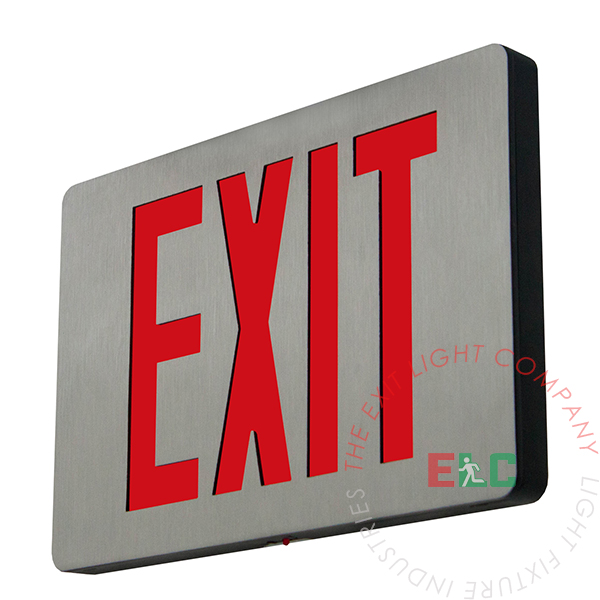 Thin Cast Aluminum Red LED Exit Sign