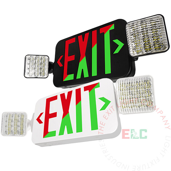 Universal Red and Green LED Exit Light Combo | 180° Adjustable Head | 275 Lumens