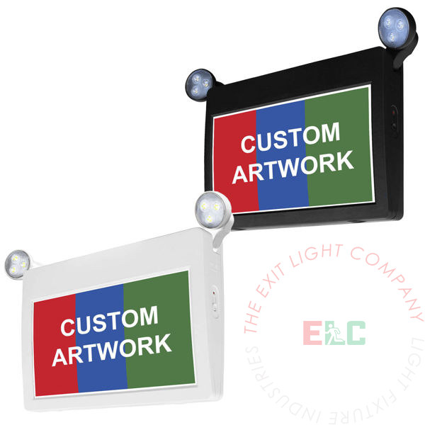 Custom LED Combo Sign | Interchangeable Pictograms | Swivel Lamp Heads