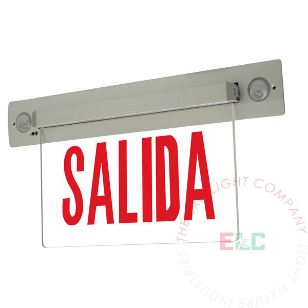 Salida Combo Edge Lit LED Exit Sign | Recessed - Ceiling and Wall Mount | Adjustable LED Lamps