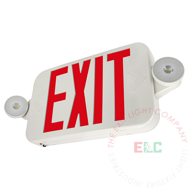 Micro Red LED Exit Light Combo | Adjustable Heads
