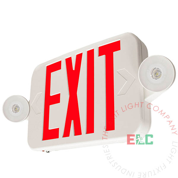 The Exit Light Co. - Micro Red LED Exit Light Combo | Adjustable Heads