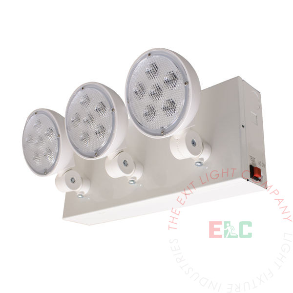 The Exit Light Co. - Steel Housing LED Emergency Light | Compact Design | NYC Approved | Round Lamps