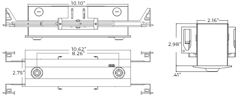 LED Recessed Emergency Light | Ceiling and Wall Mount | Adjustable Lamps Dimensions