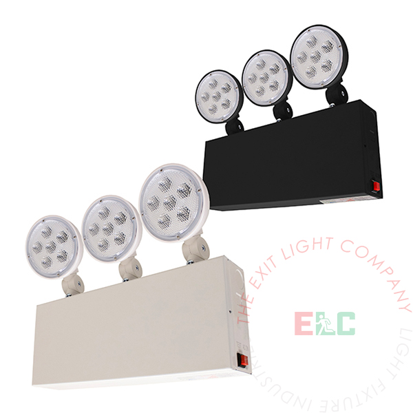 Steel Housing LED Emergency Light | 3 Heads Lamps | UL & NYC Approved