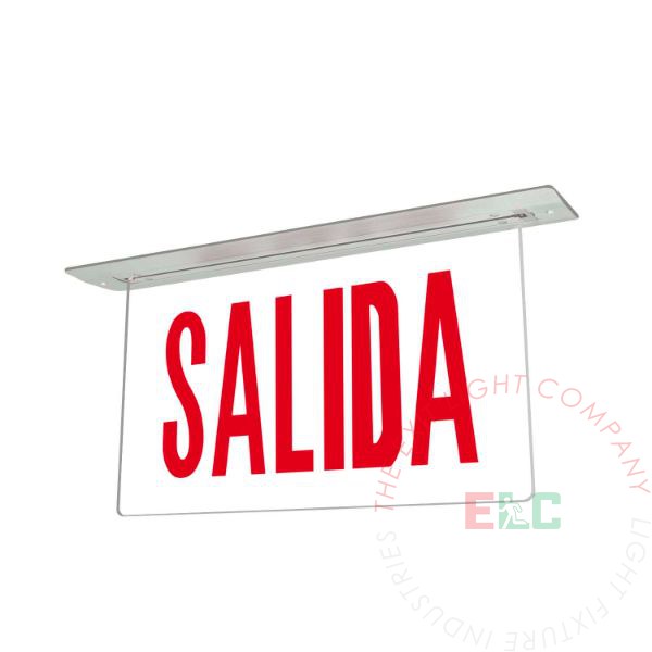 SALIDA Edge Lit Red LED Exit Sign | Recessed Mount Assembly | Ceiling and Wall Installation