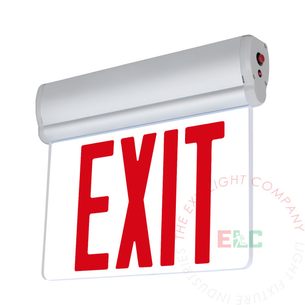 The Exit Light Co. - Edge Lit Red LED Exit Sign | Surface Mount | Adjustable Angle