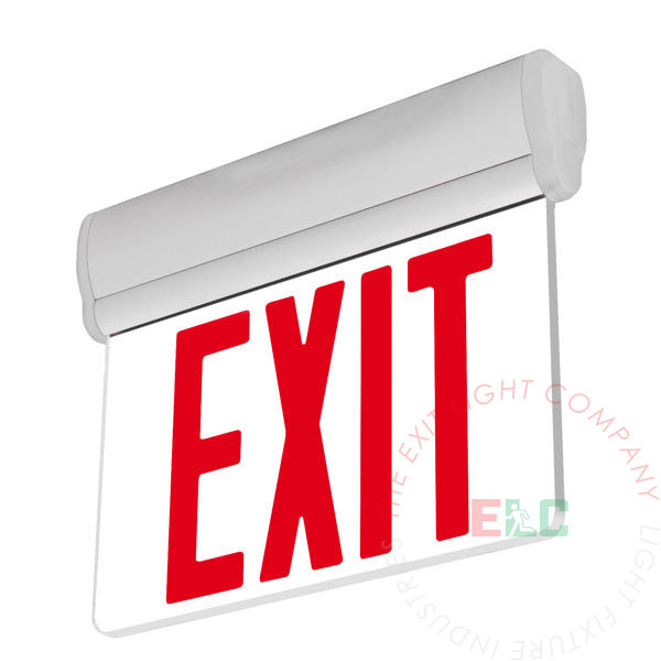 Edge Lit Red LED Exit Sign | Surface Mount | Adjustable Angle