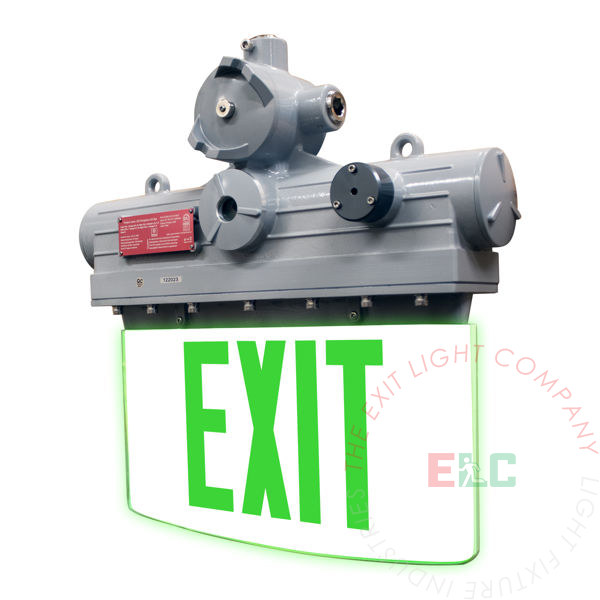 The Exit Light Co. - Green LED Edge Lit Exit Sign | Explosion Proof | Class I Division 1