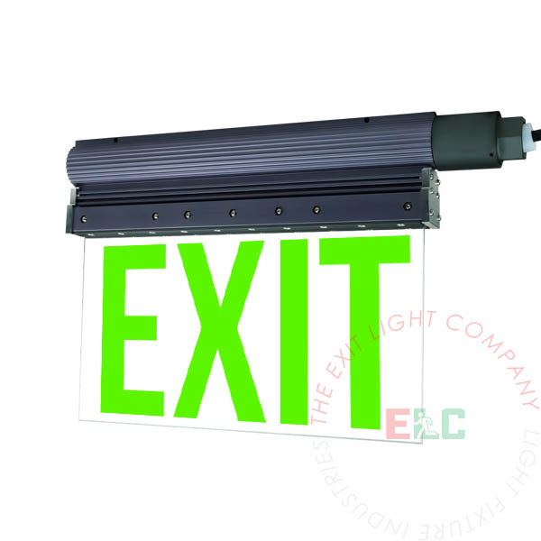 Green LED Edge Lit Exit Sign | Explosion Proof | Class I Division 2