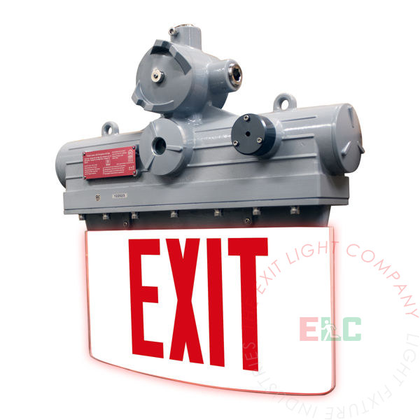 Red LED Edge Lit Exit Sign | Explosion Proof | Class I Division 1