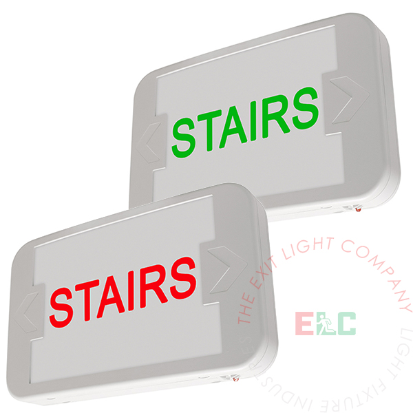 The Exit Light Co. - LED Custom Sign | Thermoplastic Housing | Single or Double Sided | STAIRS Text