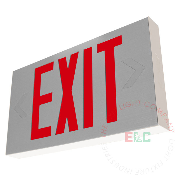 The Exit Light Co. - Thin Red LED Cast Aluminum Exit Sign | Infrared Remote Testing