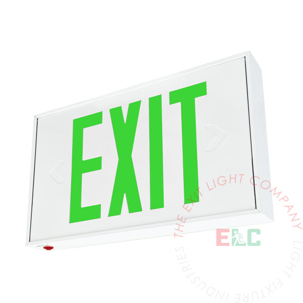 Connecticut Approved Green LED Exit Sign | Wheelchair Accessibility Symbol
