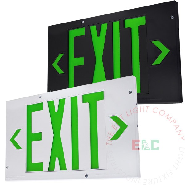 The Exit Light Co. - Electroluminescent Exit Sign | White or Black Housing | Energy Efficient