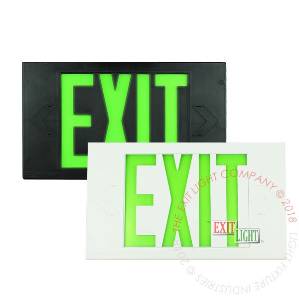 The Exit Light Co. - Electroluminescent Exit Sign | White or Black Housing
