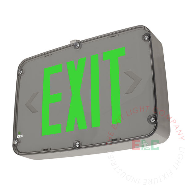 The Exit Light Co. - Hazardous Location Rated Green LED Exit Sign | Class 1 Division 2