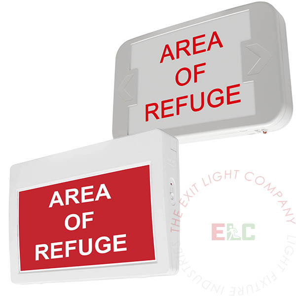 LED Exit Sign/Egress Sign, Plastic Sign | Single or Double Sided | AREA OF REFUGE