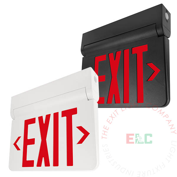 The Exit Light Co. - Swinging Red LED Exit Sign | Vandal Resistant | Remote Capable & Self Test Options | Hinged Design