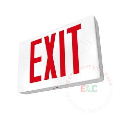 Thin Red LED Exit Sign - White Housing