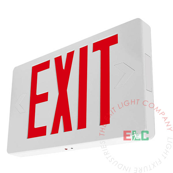 The Exit Light Co. - Thin Red LED Exit Sign - White Housing