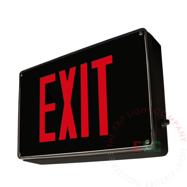 The Exit Light Co. - Vandal Resistant Red LED Exit Sign | Wet Location | 7-8 Week Lead Time