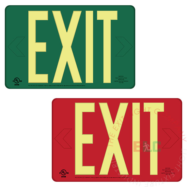 Thermoplastic Photoluminescent Exit Signs | 100' Viewing Distance