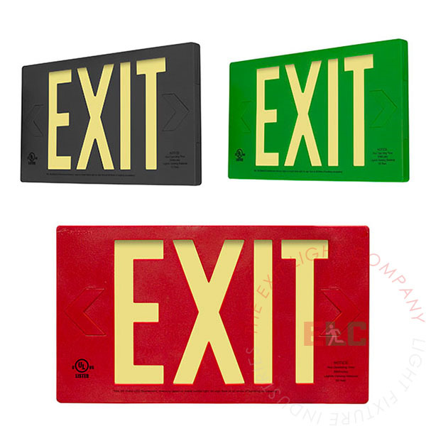 Thermoplastic Photoluminescent Exit Signs | 50', 75', and 100' Viewing Distance