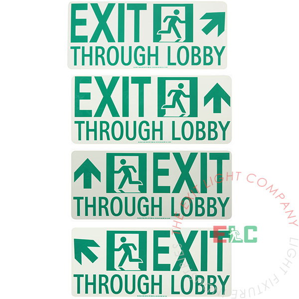 Photoluminescent Egress Running Man | 'Exit Through Lobby' Sign