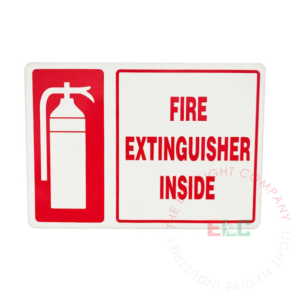 Photoluminescent 'Fire Extinguisher Inside' Sign