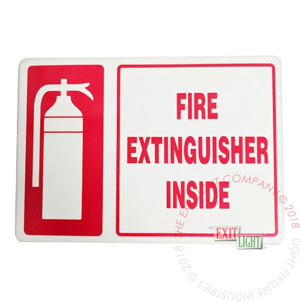 Photoluminescent 'Fire Extinguisher Inside' Sign