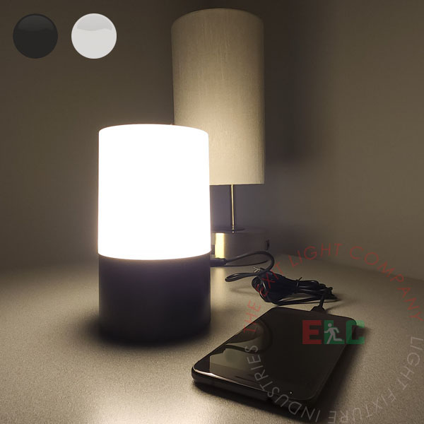 Emergency Table Light 200 Hours - Rechargeable Light - 4 Light Modes - Cell Phone Charger - Black or