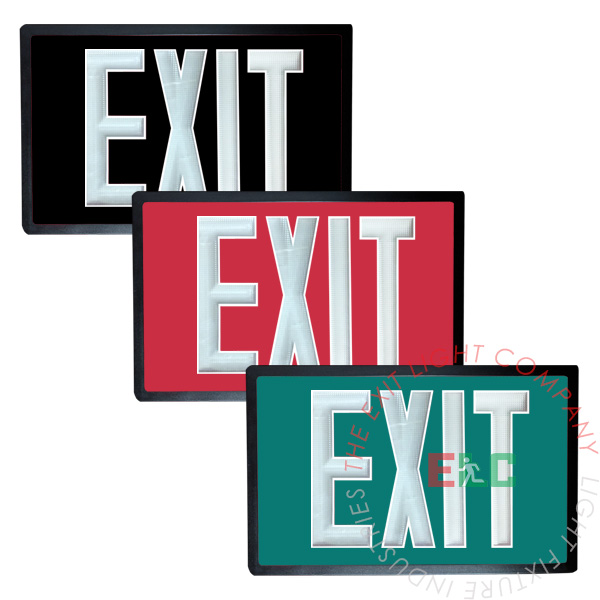 The Exit Light Co. - Tritium Self Luminous Exit Sign | Red, Green, Black | 2-3 Week Lead Time