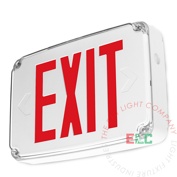 Wet Location Exterior Red LED Exit Sign