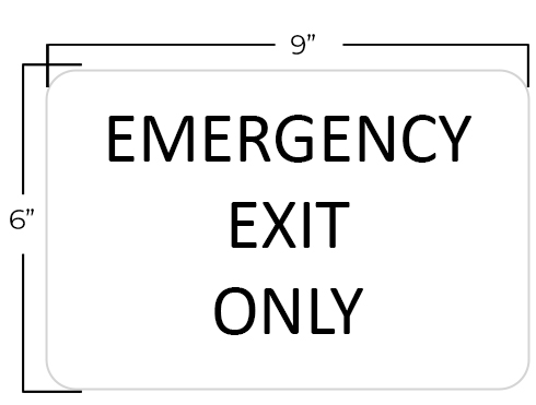 ADA Braille Sign | Rigid Plastic | Black | EMERGENCY EXIT ONLY Dimensions