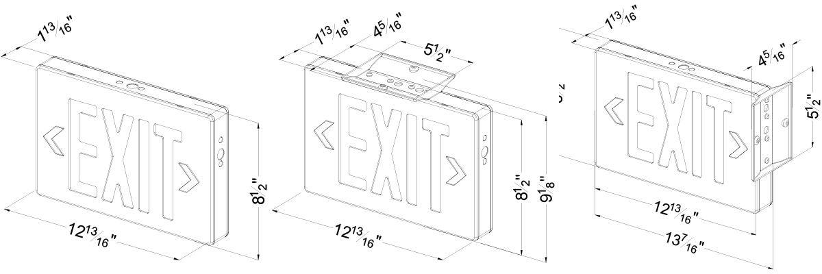 Premium LED Exit Sign | Cast Aluminum | Red/Green & Operation Selectable | Installer Friendly Dimensions