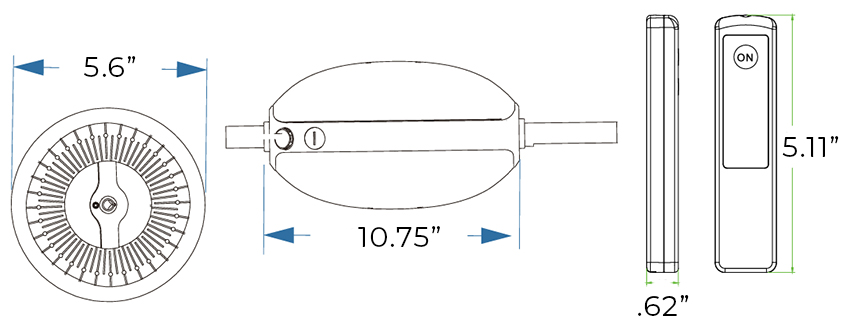 Emergency LED Driver | High Bay Lighting | Industrial | 170V DC Dimensions