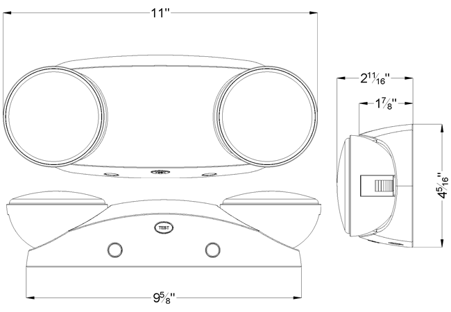 Bright Oval LED Emergency Light Dimensions