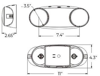 Bright Oval LED Emergency Light Dimensions