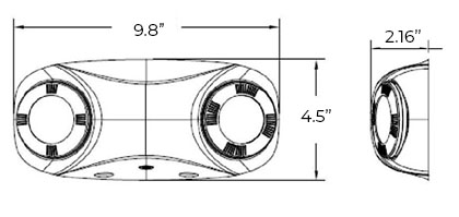 High Output Low Profile LED Emergency Light | 1100 Lumen | LiFePO4 Battery Dimensions