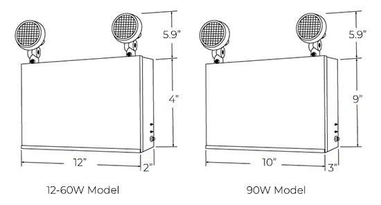 Steel Housing LED  Emergency Light | Custom Options Available | 2 Week Lead Time Dimensions