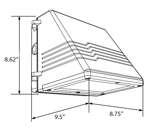 LED Constellation Light Fixture | Wall Mount | Small Full Cutoff | Wall Pack | 2 Week Lead Time Dimensions